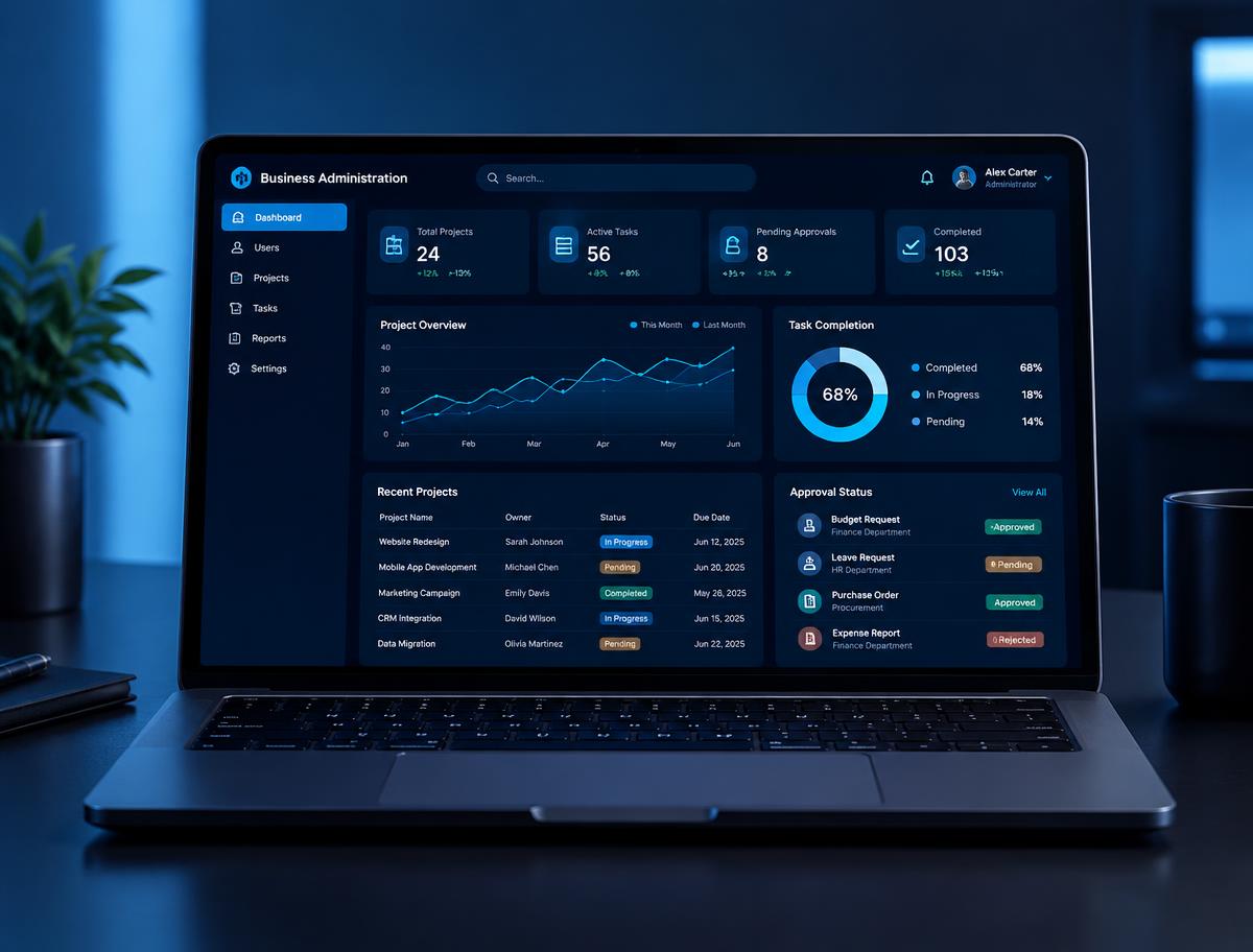 Business Admin Portal concept preview